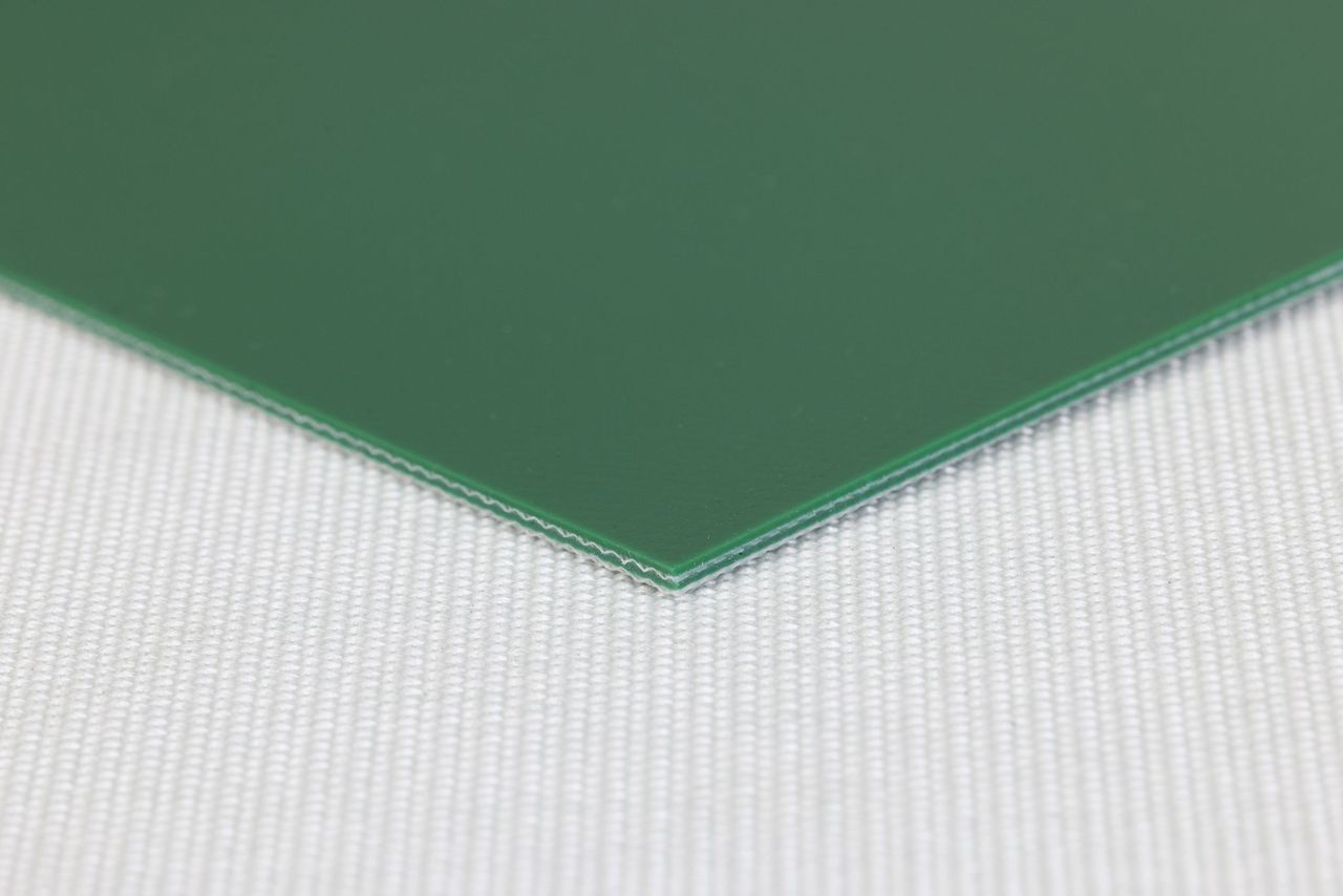 Belting General Purpose PVC 2 Ply 2000mm Gloss Top Apple Green / Slider Back Natural