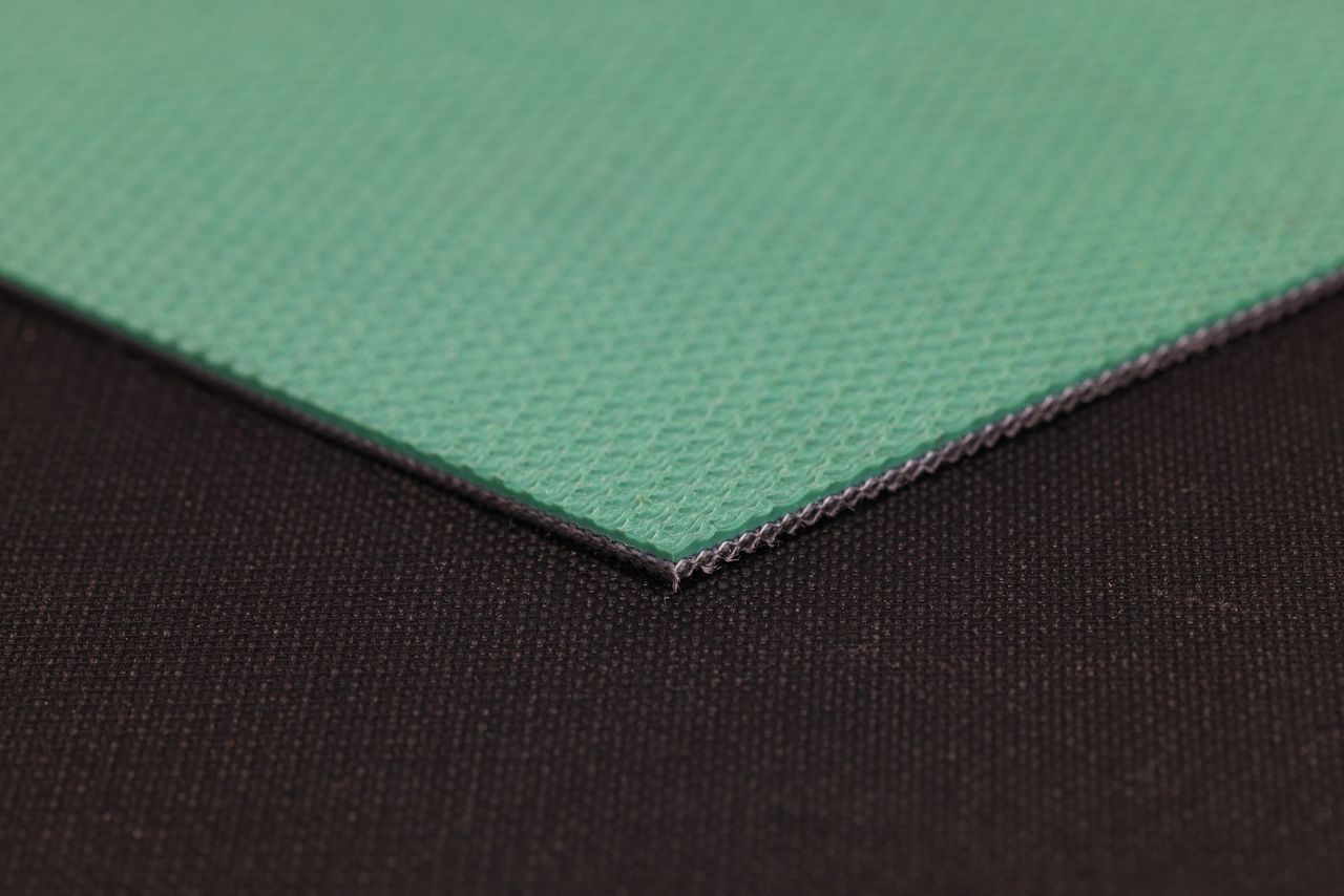 Belting General Purpose PVC 2 Ply 2000mm Rough Top Green / Slider Back Black