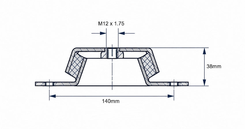 Z 140x38 TC Anti-Vibration Mount