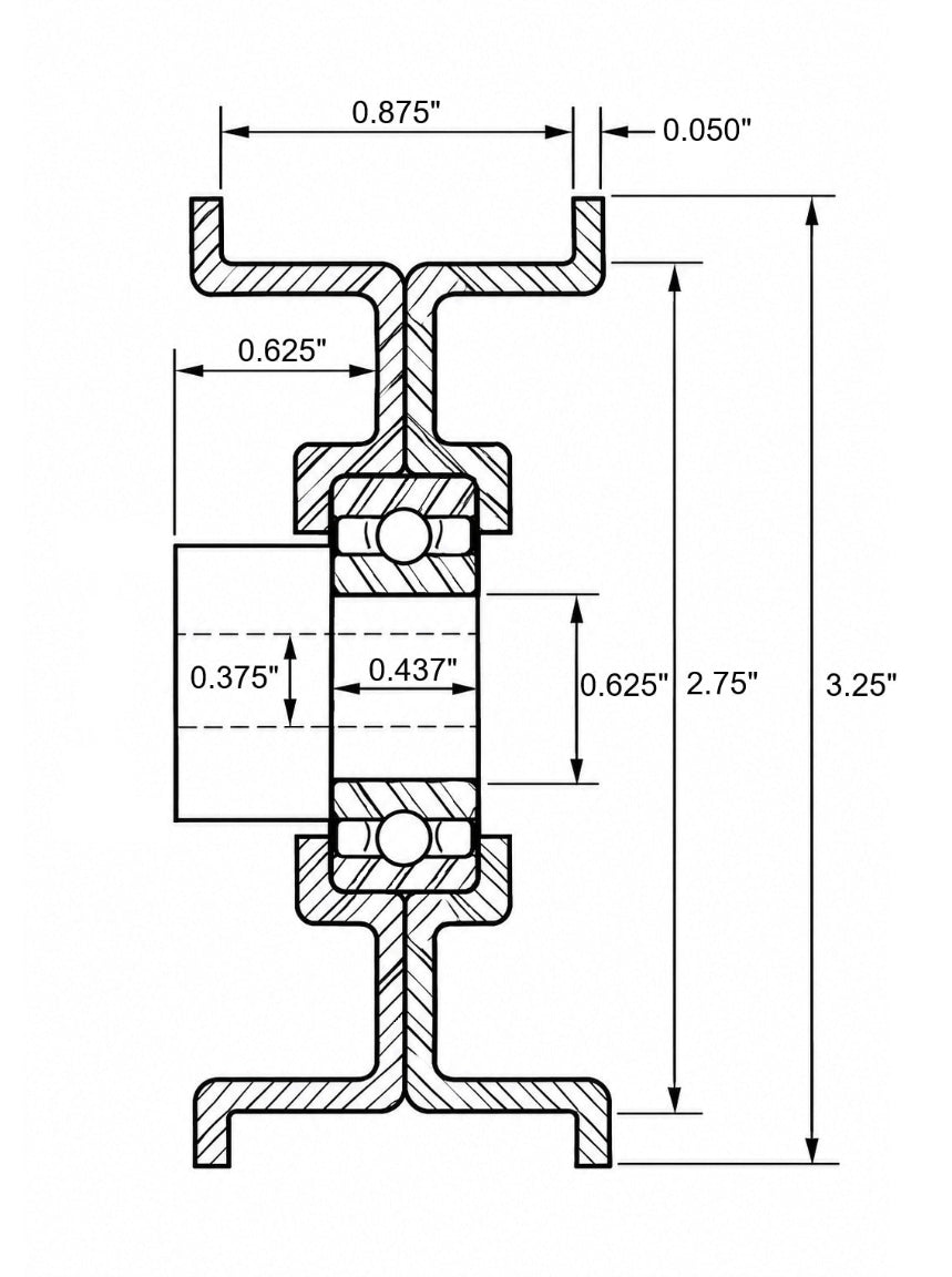 Clearance - FS275 2.3/4" OD Steel Flat Idler Pulley (FH4414)