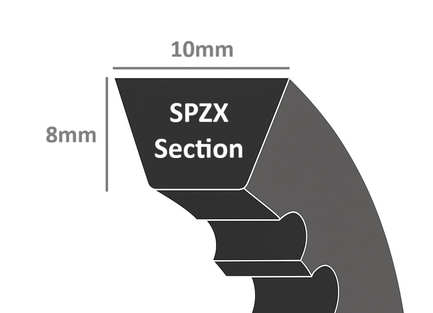 SPZX1950 (XPZ1950) (AV10X1963) Cogged Wedge V Belt