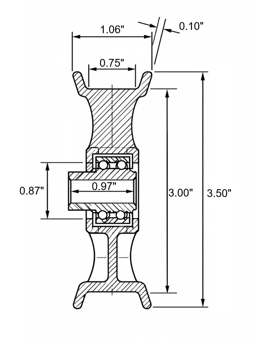 Clearance - FP20 2" OD Polymer Flat Idler Pulley (ZF3012)