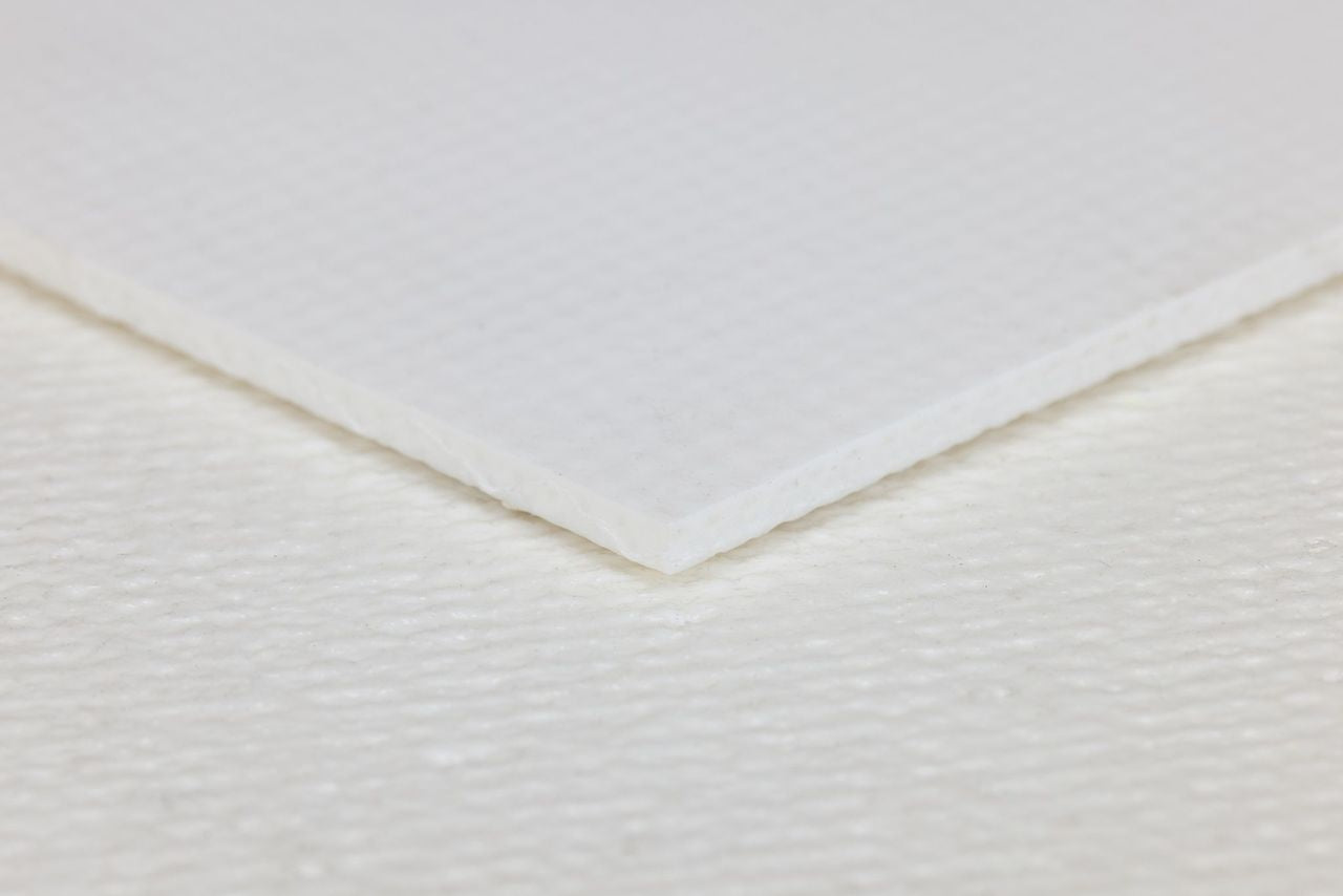 Belting Food Quality PVC Solid Woven Gloss Top White / Slider Back White