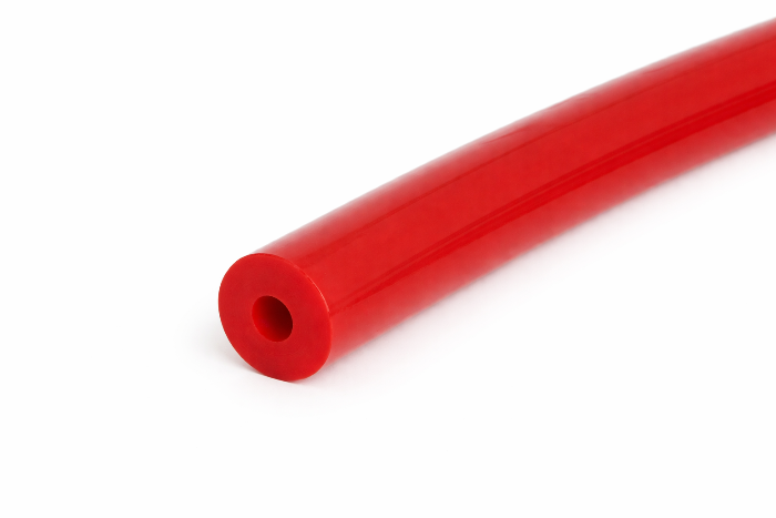 Polyurethane Round Belt Hollow 9.5mm Red Smooth