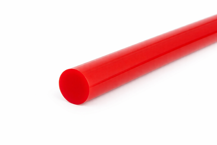 Polyurethane Round Belt Solid 12mm Red Smooth