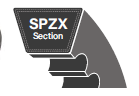 3VX1000 (XPZ2500) Raw Edge Cogged Wedge V Belt